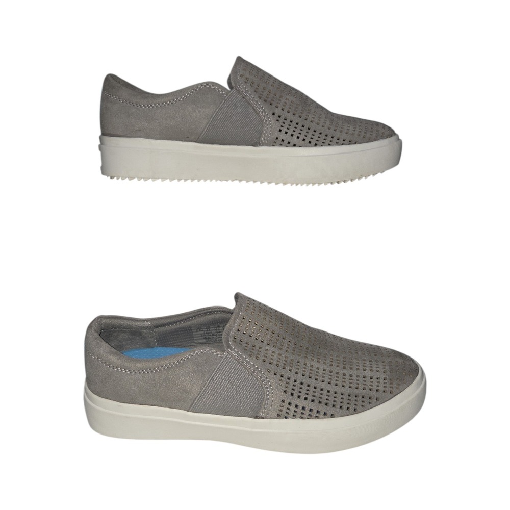 Dr. Scholls Wander Up Womens Grey Perforated Slip On Sneakers Shoes Size 6.5M